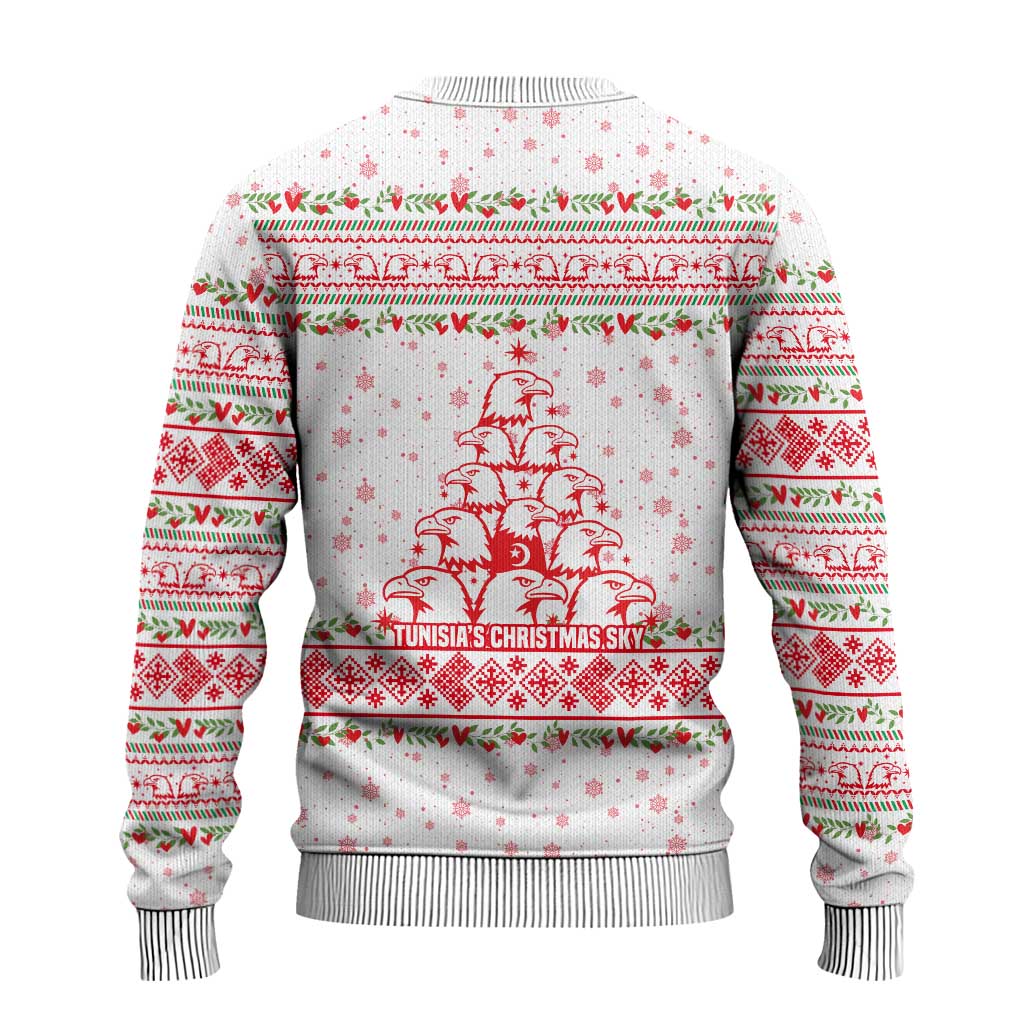 Tunisia Christmas Ugly Christmas Sweater Falcon Tree Snowflake and Festive Borders - African Pride