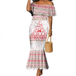 Tunisia Christmas Mermaid Dress Falcon Tree Snowflake and Festive Borders - African Pride