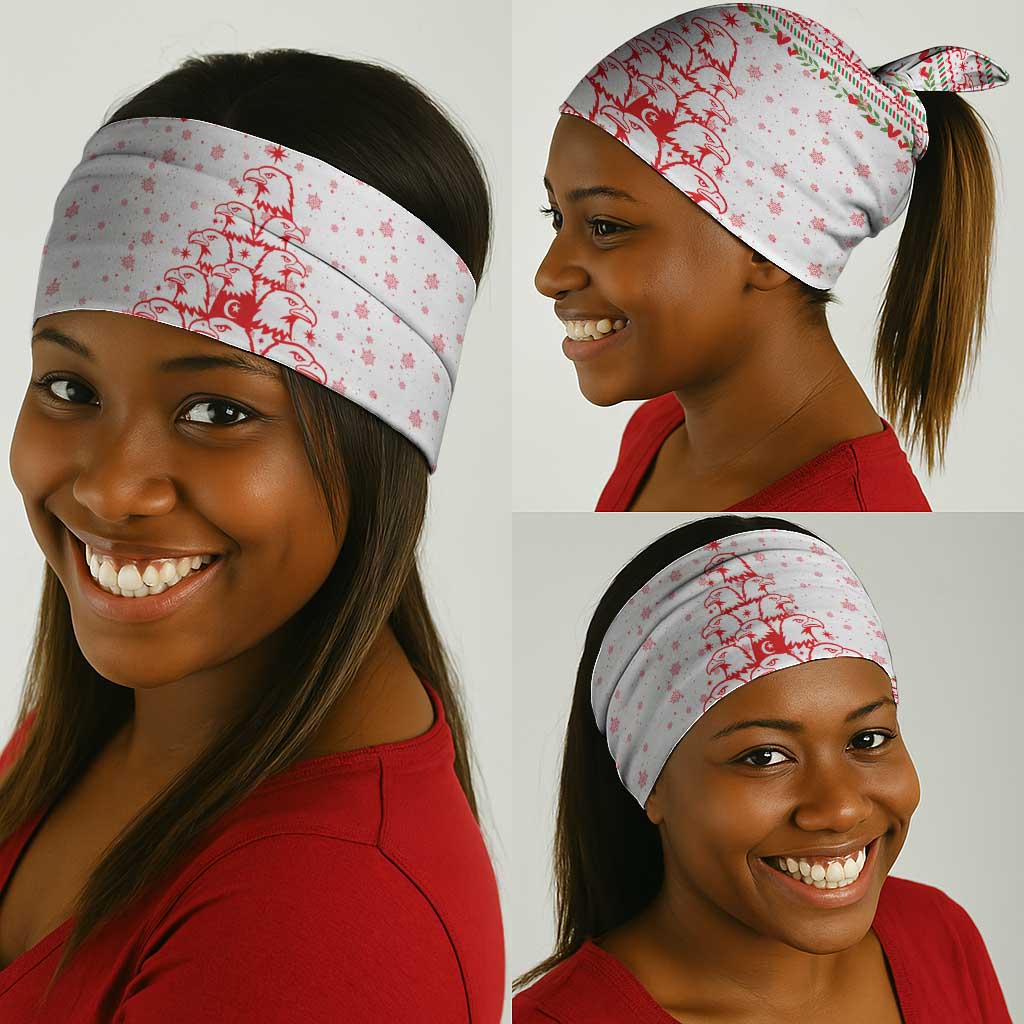 Tunisia Christmas Neck Gaiter Falcon Tree Snowflake and Festive Borders - African Pride