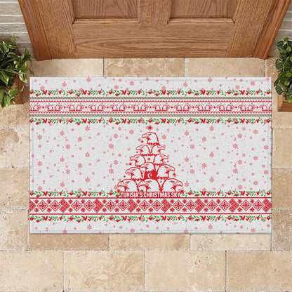 Tunisia Christmas Rubber Doormat Falcon Tree Snowflake and Festive Borders - African Pride