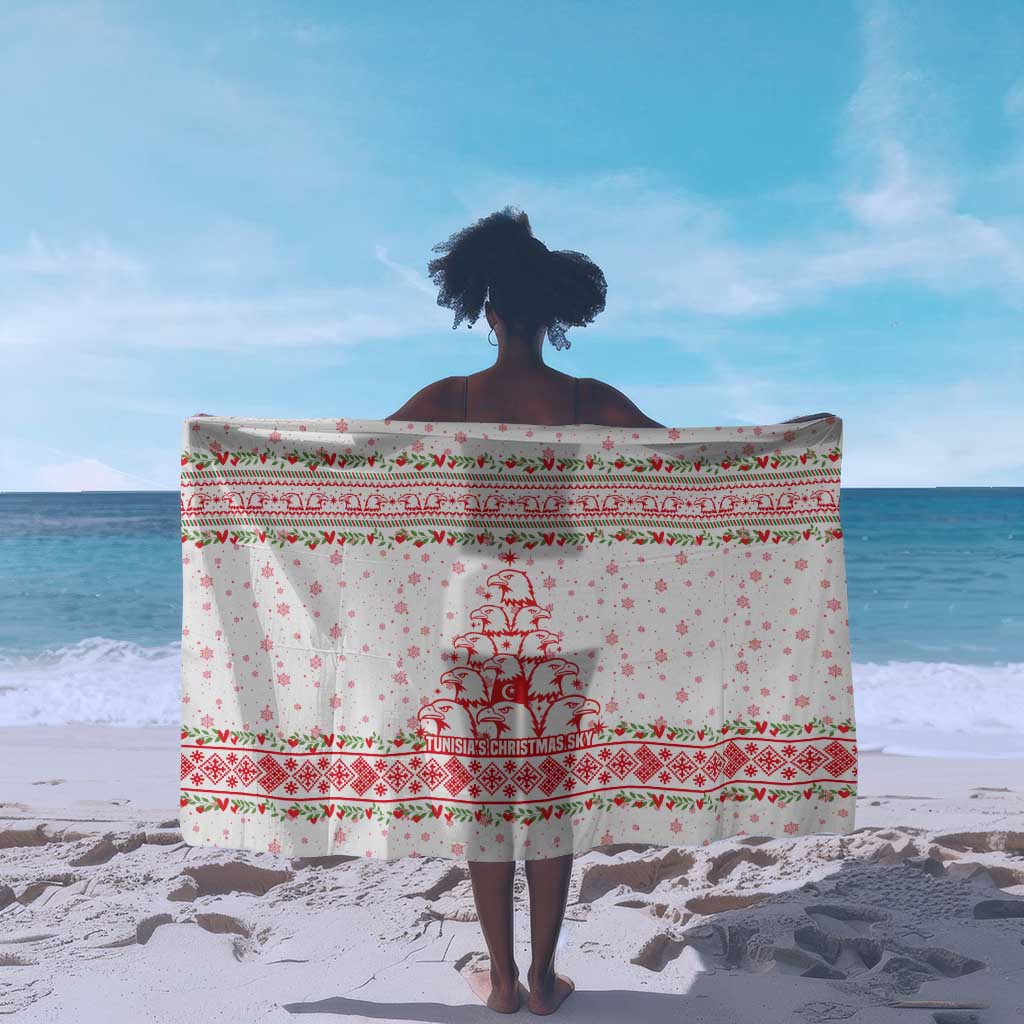 Tunisia Christmas Sarong Falcon Tree Snowflake and Festive Borders - African Pride