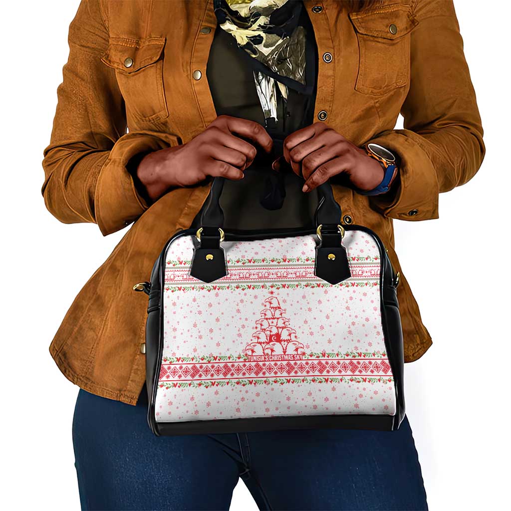 Tunisia Christmas Shoulder Handbag Falcon Tree Snowflake and Festive Borders - African Pride