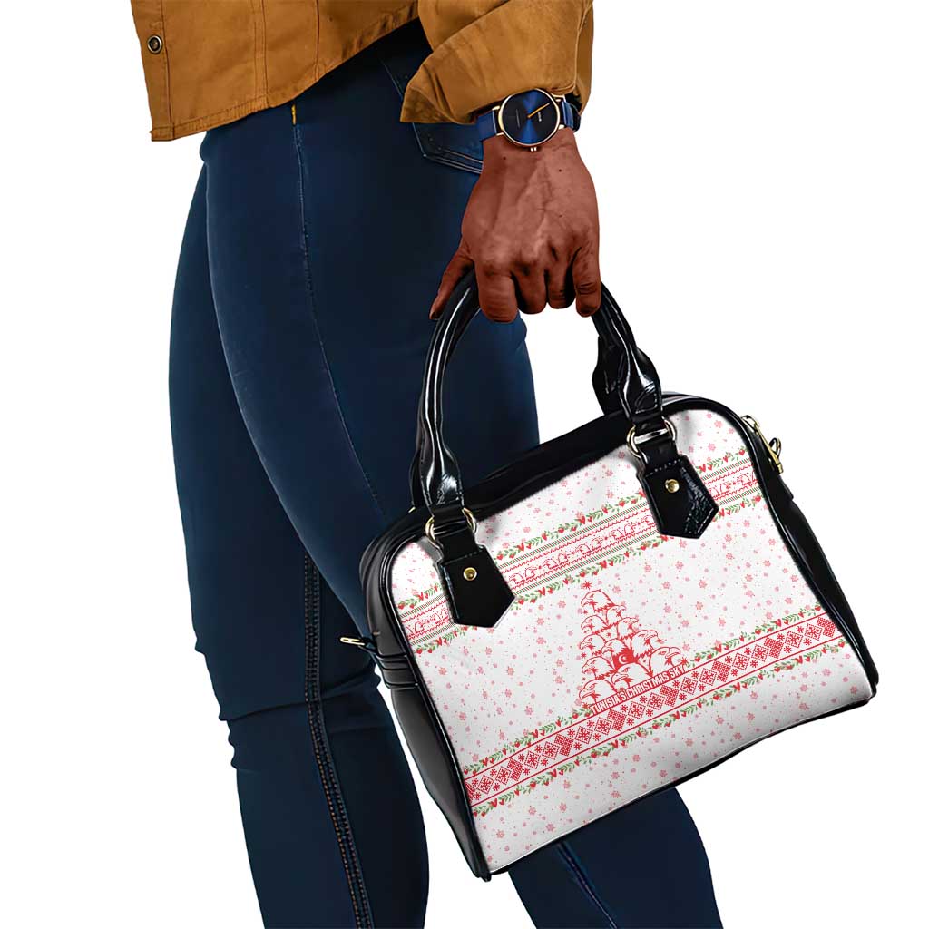Tunisia Christmas Shoulder Handbag Falcon Tree Snowflake and Festive Borders - African Pride