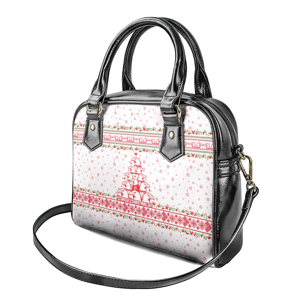 Tunisia Christmas Shoulder Handbag Falcon Tree Snowflake and Festive Borders - African Pride