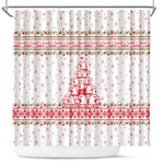 Tunisia Christmas Shower Curtain Falcon Tree Snowflake and Festive Borders - African Pride