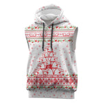 Tunisia Christmas Sleeveless Hoodie Falcon Tree Snowflake and Festive Borders - African Pride