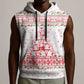 Tunisia Christmas Sleeveless Hoodie Falcon Tree Snowflake and Festive Borders - African Pride