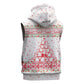 Tunisia Christmas Sleeveless Zip Hoodie Falcon Tree Snowflake and Festive Borders - African Pride