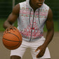 Tunisia Christmas Sleeveless Zip Hoodie Falcon Tree Snowflake and Festive Borders - African Pride