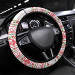 Tunisia Christmas Steering Wheel Cover Falcon Tree Snowflake and Festive Borders - African Pride