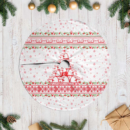 Tunisia Christmas Tree Skirt Falcon Tree Snowflake and Festive Borders - African Pride