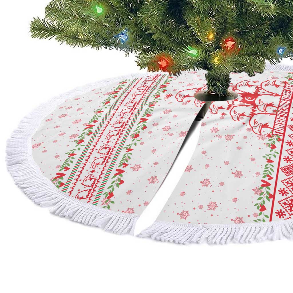 Tunisia Christmas Tree Skirt Falcon Tree Snowflake and Festive Borders - African Pride