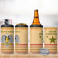 South Sudan Christmas 4 in 1 Can Cooler Tumbler Beige Tribal Pattern, National Emblem, and Green Star Motif - African Pride