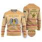 South Sudan Christmas Ugly Christmas Sweater Beige Tribal Pattern, National Emblem, and Green Star Motif - African Pride