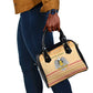 South Sudan Christmas Shoulder Handbag Beige Tribal Pattern, National Emblem, and Green Star Motif - African Pride