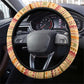 South Sudan Christmas Steering Wheel Cover Beige Tribal Pattern, National Emblem, and Green Star Motif - African Pride