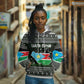 South Sudan Christmas Hoodie National Map Flag Colors and Sleeping Rhino Motif - African Pride