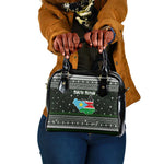 South Sudan Christmas Shoulder Handbag National Map Flag Colors and Sleeping Rhino Motif - African Pride