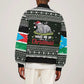 South Sudan Christmas Sleeve Zip Bomber Jacket National Map Flag Colors and Sleeping Rhino Motif - African Pride