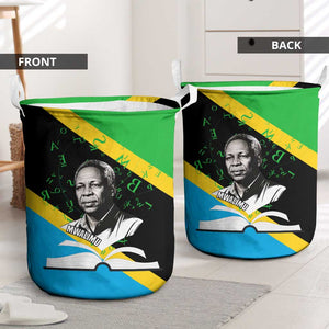 Julius Nyerere Laundry Basket Education is a Way of Fighting Poverty Quote and Tanzanian Flag Alphabet - African Pride