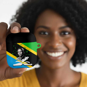 Julius Nyerere AirPods Case Education is a Way of Fighting Poverty Quote and Tanzanian Flag Alphabet - African Pride