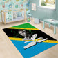Julius Nyerere Area Rug Education is a Way of Fighting Poverty Quote and Tanzanian Flag Alphabet - African Pride