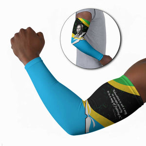 Julius Nyerere Arm Sleeves Education is a Way of Fighting Poverty Quote and Tanzanian Flag Alphabet - African Pride
