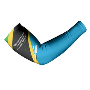 Julius Nyerere Arm Sleeves Education is a Way of Fighting Poverty Quote and Tanzanian Flag Alphabet - African Pride
