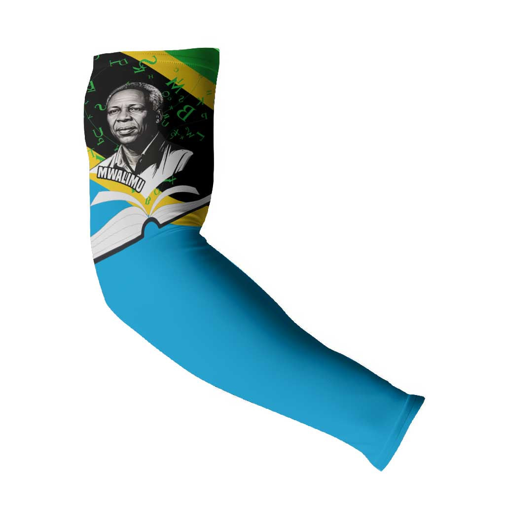Julius Nyerere Arm Sleeves Education is a Way of Fighting Poverty Quote and Tanzanian Flag Alphabet - African Pride