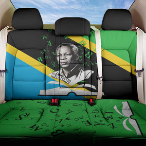 Julius Nyerere Back Car Seat Cover Education is a Way of Fighting Poverty Quote and Tanzanian Flag Alphabet - African Pride