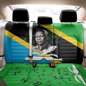 Julius Nyerere Back Car Seat Cover Education is a Way of Fighting Poverty Quote and Tanzanian Flag Alphabet - African Pride