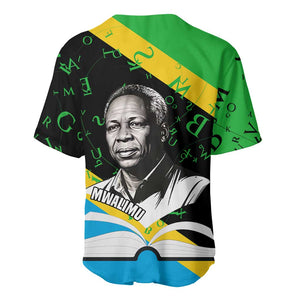 Julius Nyerere Baseball Jersey Education is a Way of Fighting Poverty Quote and Tanzanian Flag Alphabet - African Pride