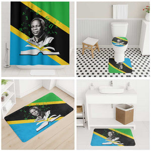Julius Nyerere Bathroom Set Education is a Way of Fighting Poverty Quote and Tanzanian Flag Alphabet - African Pride