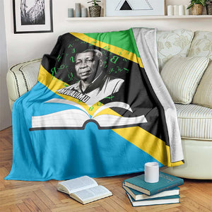 Julius Nyerere Blanket Education is a Way of Fighting Poverty Quote and Tanzanian Flag Alphabet - African Pride