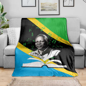 Julius Nyerere Blanket Education is a Way of Fighting Poverty Quote and Tanzanian Flag Alphabet - African Pride