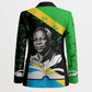 Julius Nyerere Blazer Education is a Way of Fighting Poverty Quote and Tanzanian Flag Alphabet - African Pride