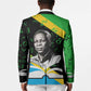 Julius Nyerere Blazer Education is a Way of Fighting Poverty Quote and Tanzanian Flag Alphabet - African Pride