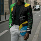 Julius Nyerere Blazer Education is a Way of Fighting Poverty Quote and Tanzanian Flag Alphabet - African Pride