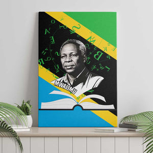 Julius Nyerere Canvas Wall Art Education is a Way of Fighting Poverty Quote and Tanzanian Flag Alphabet - African Pride