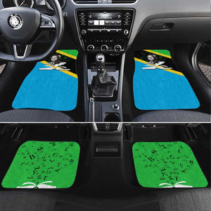 Julius Nyerere Car Mats Education is a Way of Fighting Poverty Quote and Tanzanian Flag Alphabet - African Pride