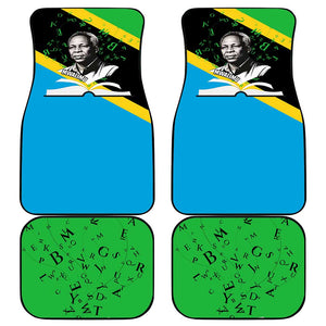 Julius Nyerere Car Mats Education is a Way of Fighting Poverty Quote and Tanzanian Flag Alphabet - African Pride