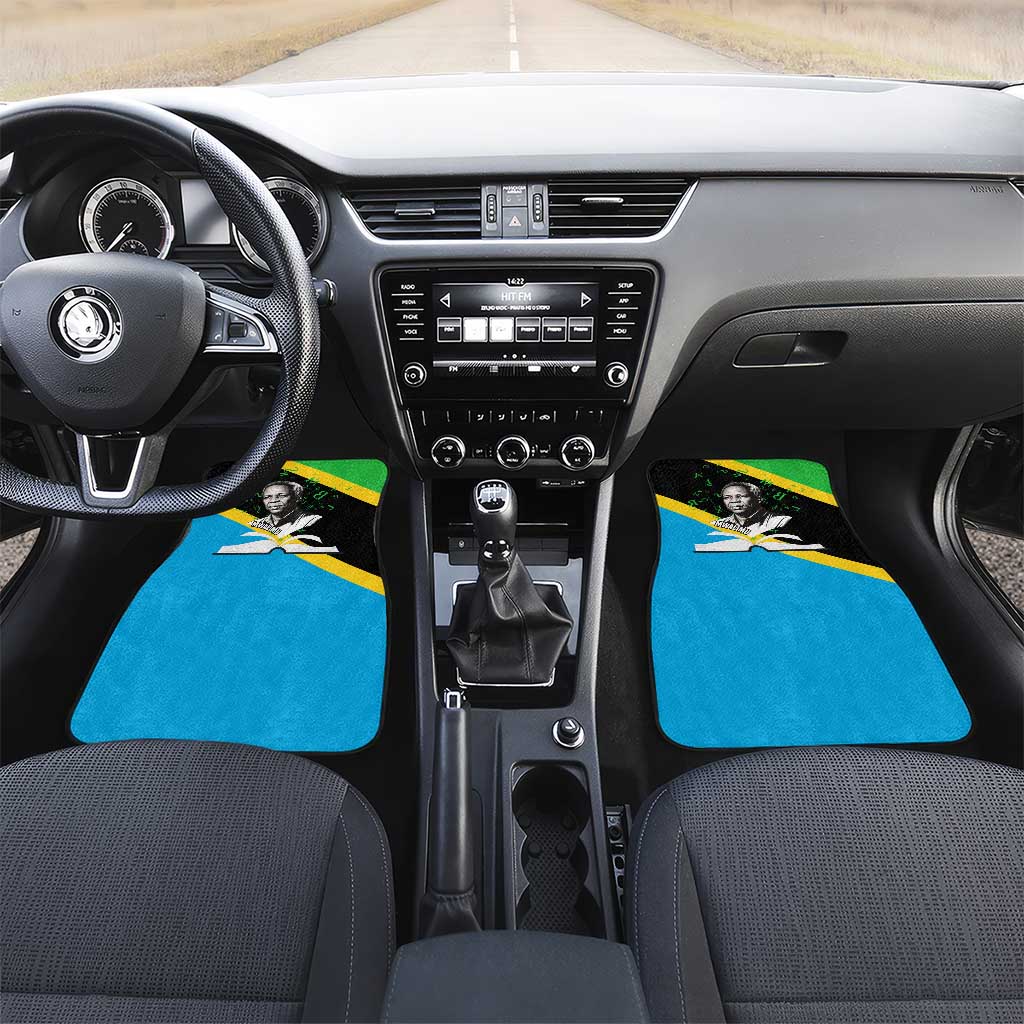 Julius Nyerere Car Mats Education is a Way of Fighting Poverty Quote and Tanzanian Flag Alphabet - African Pride
