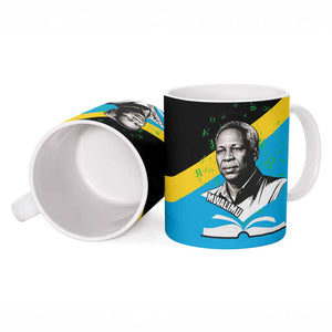 Julius Nyerere Ceramic Mug Education is a Way of Fighting Poverty Quote and Tanzanian Flag Alphabet - African Pride