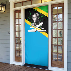 Julius Nyerere Door Cover Education is a Way of Fighting Poverty Quote and Tanzanian Flag Alphabet - African Pride