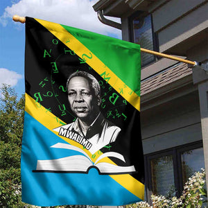 Julius Nyerere Garden Flag Education is a Way of Fighting Poverty Quote and Tanzanian Flag Alphabet - African Pride
