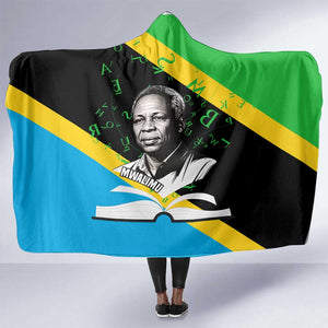 Julius Nyerere Hooded Blanket Education is a Way of Fighting Poverty Quote and Tanzanian Flag Alphabet - African Pride