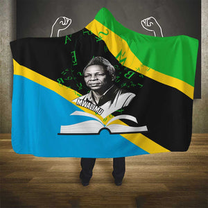 Julius Nyerere Hooded Blanket Education is a Way of Fighting Poverty Quote and Tanzanian Flag Alphabet - African Pride