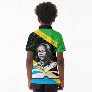 Julius Nyerere Kid Polo Shirt Education is a Way of Fighting Poverty Quote and Tanzanian Flag Alphabet - African Pride