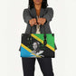 Julius Nyerere Leather Bag Education is a Way of Fighting Poverty Quote and Tanzanian Flag Alphabet - African Pride