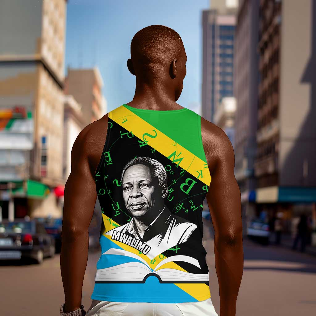 Julius Nyerere Men Tank Top Education is a Way of Fighting Poverty Quote and Tanzanian Flag Alphabet - African Pride